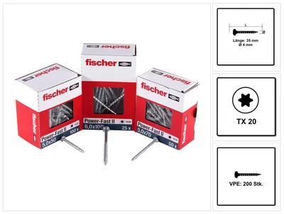 Produktbild von FISCHER Power-Fast II Halbrundkopfschraube 4,0x35