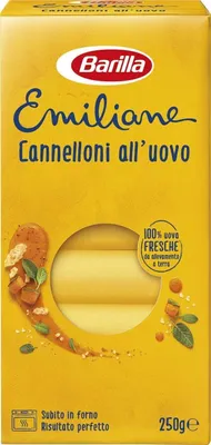 Produktbild von 12x Barilla Emiliane cannelloni all'uovo Nudeln mit ei 250g + Italian Gourmet Polpa 400g