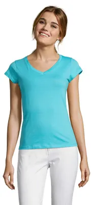 Produktbild von SOLS - "Moon" T-Shirt V-Ausschnitt für Damen LT1485 (XL) (Atollblau)