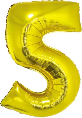 Imagen del producto de #BFC37 Globo con forma de número 5, color dorado, 76 cm