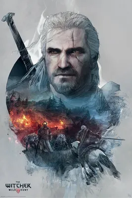 Produktbild von The Witcher Geralt von Riva Poster lizenziert Game und Serie 61x91,5 cm