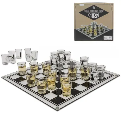 Produktbild von Schachspiel 35 x 35 cm, 32 Gläser, für Spieleabend
