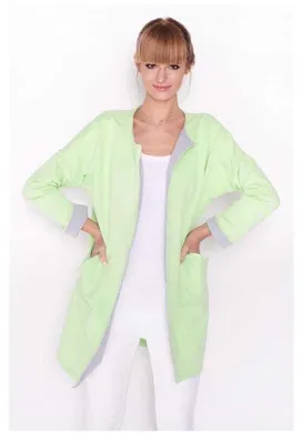 Produktbild von Damen Blazer Jacke Cardigan,S/M; Pastellgrün/Grau