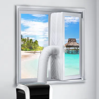 Fensterabdichtung für Klimaanlage, 400 cm, Reißverschluss, wasserdicht