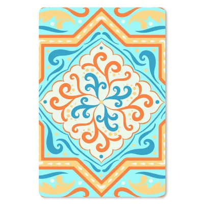 Produktbild von MuchoWow® Mauspad Mousepad Formen - Orange - Blau 18x27 cm - Mousepads - Maus Mat - Pad - Mausunterlage