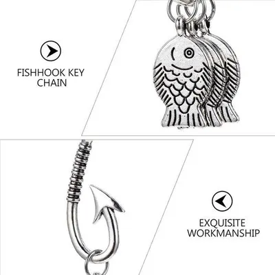 Image de Porte-clés en forme de poisson argenté pour homme