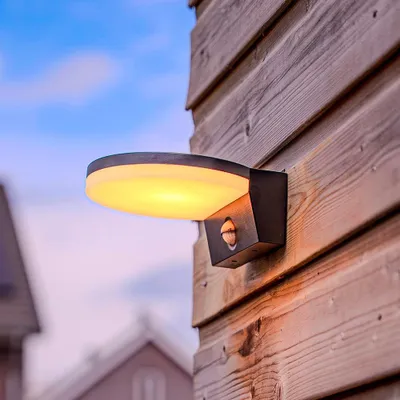 Produktbild von hoftronic LED Wandleuchte mit Sensor 15W 1500lm 3000K Schwarz
