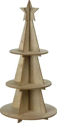 Image de XXL Étagère en bois avec pointe d'étoile - env. 60 x 29 cm - Décoration avec 3 étages