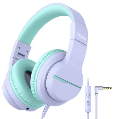 Produktbild von iClever Kinder Kopfhörer, Kinderkopfhörer mit Kabel 85dBA Sichere Lautstärke, HS19S Stereo-Sound Over Ear Kopfhörer für Kinder, Hi-Fi Klang, 3,5 mm kabelgebundene, Faltbare Kopfhörer für iPad/Computer