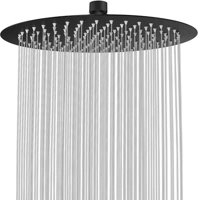 Produktbild von SANIDELL Regendusche 12 Zoll (30 cm) Schwarz – Edelstahl V304 poliert – Duschkopf mit Antikalk-Düsen, hochwertige Kopfbrause für s Duscherlebnis