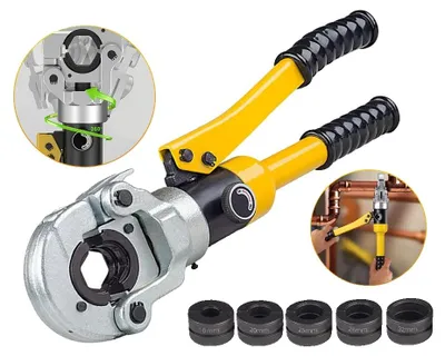 Obrázok produktu pre Hydraulické lisovacie kliešte, 16–32 mm², oceľ a hliník, vhodné pre hliníkovo-plastové rúrky