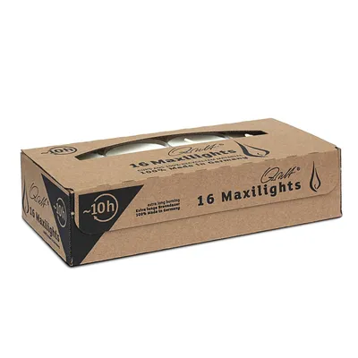 Produktbild von Qult Farluce Maxilights - 16 Teelichter - Ø 56 x 27 mm - Teelichter in Kunststoffhülle und - Rußfrei - ca. 10 Stunden Brenndauer