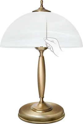Produktbild von Messing Tischleuchte exklusiv Kettenschalter Goldpatina 48cm Ø35cm 2x E14 80W Wohnzimmer Schlafzimmer Büro Leselampe handgefertigt
