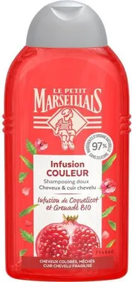 Produktbild von Le Petit Marseillais Bio Shampoo Mohn Granatapfel 250ml für gefärbtes Haar