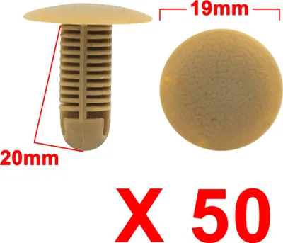 Image de 50Pcs Rivet fixation Trou 8mmx8mm Beige Clips retenue porte voiture