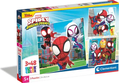 Zdjęcie produktu dla CLE puzzle 3x48 SuperKolor Square Spidey&...25294