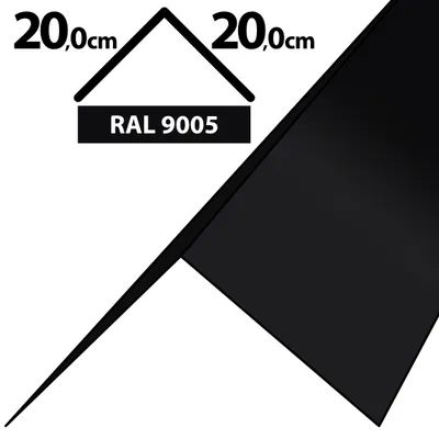 Produktbild von 2m Winkelblech Kantblech Kante Blechwinkel pulverbeschichtetes 0,5mm Zuschnitt 40cm RAL-9005 Schwarz