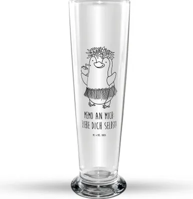 Produktbild von Mr. & Mrs. Panda Glasbecher Pinguin Kokosnuss - Transparent - Geschenk, Bierbecher, Aloha, Glasbierglas, Urlaub, Bier Glas, Trinkglas, Hawaii, Ferien, Bierglas