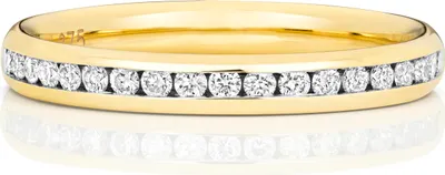 Produktbild von 9 Karat (375) Gold Halb Eternity Damen - Diamant Trauring/Ehering/Hochzeitsring Brillant-Schliff 0.23 Karat GH - SI3-I1, 50 (15.9); TRS187869KYRSK