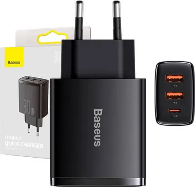 Produktbild von Baseus CCXJ-E01 mobile device charger Smartphone, Smartwatch, Tablet Black AC Fast charging Indoor