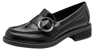 Productafbeelding van Tamaris dames slipper met brede pasvorm, zwart lakleer, maat 36