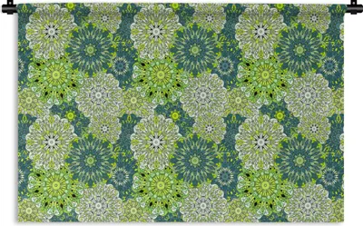 Produktbild von MuchoWow® Wandteppich Wandbehang Mandala - Limette - Grün - Muster 120x80 cm Tapisserie Dekoration Wandtuch - Wanddekorationen - Wandtücher