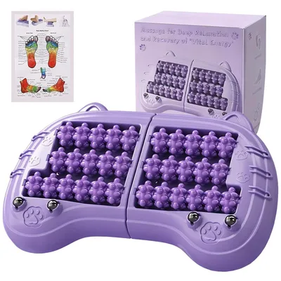 Produktbild von Fußmassage-Roller, tragbarer Fußmassagegerät, lila, zur Linderung von Plantarfasziitis, Entspannung & Stressabbau, für Damen & Herren geeignet
