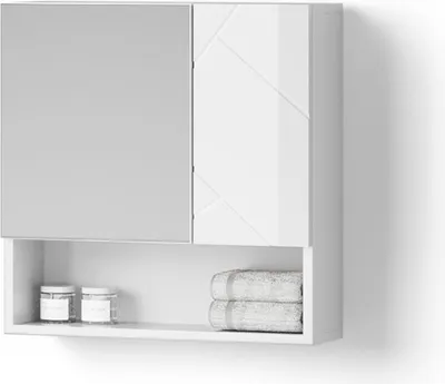 Immagine prodotto di Specchio contenitore bagno Livinity Ronco Bianco lucido 54 x 55 cm, Model 52564