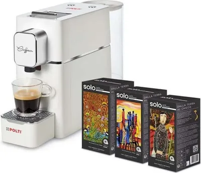 Produktbild von Polti PCEU0127 Espresso-Kaffeemaschine, automatische Pads, Leistung 1400 Watt, 19 bar, weiß