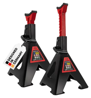 Produktbild von HEYNER® Unterstellbock 2er Set mit Gummiauflage Hubhöhe 400-620 mm Traglast 6t Stützbock Stützfuß 10-Fach Höhenverstellbar