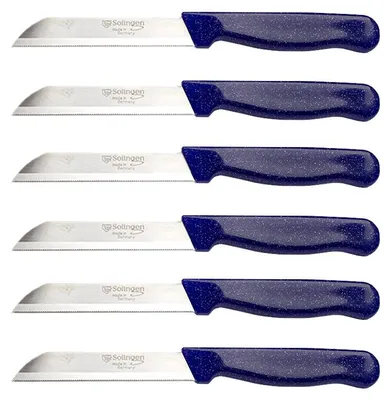 Produktbild von SOLINGEN Messer Allzweckmesser LILA Flitter Obstmesser Sehr scharf Schälmesser, Stückzahl:6 Stück