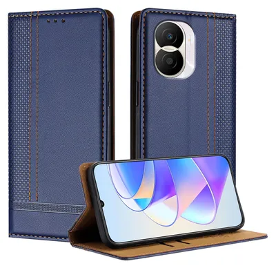 Produktbild von Handyhülle für Honor X40i Leder Flip Klappbare Schutzhülle mit Standfunktion Blau
