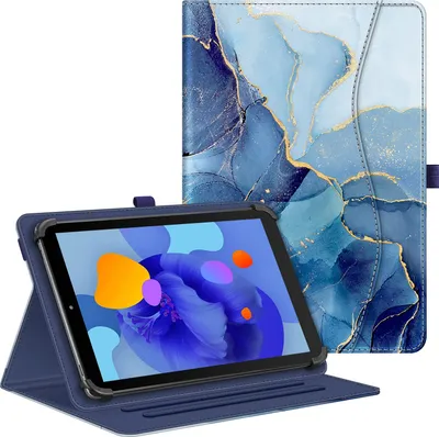 Produktbild von Fintie Tablet Universal Hülle für 9 10 10,1 Zoll - Multi-Winkel Folio Schutzhülle mit Dokumentschlitze für TECLAST, Blackview, Keenlove, Veidoo, Jumper, CHUWI und mehr 9-10.9" Tablets, Marmor Ozean