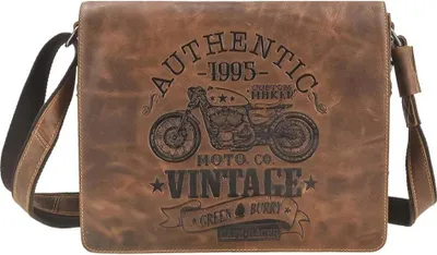 Zdjęcie produktu dla Greenburry torba na ramię skórzana 34x28cm damska męska antyczny brąz CAFE RACER