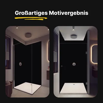 Produktbild von Duschrückwand Wandverkleidung für Dusche aus ALU Matt 0,3 cm - 80 x 250 cm - Uni Schwarz