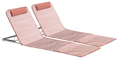 Produktbild von Set aus 2 Strand-Schlafsofas in Papaya-Textilienne - Oviala Clic Clac des Plages