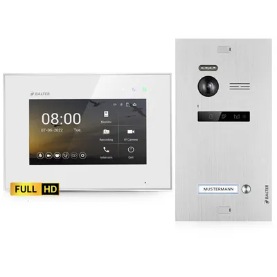 Produktbild von BALTER EVO HD Silber Video Türsprechanlage Set 1 Teilnehmer 7" Monitor Weiß
