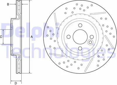 Produktbild von 2x DELPHI Bremsscheibe BG4789C für MINI Schrägheck (R56) Schrägheck (R50 R53)