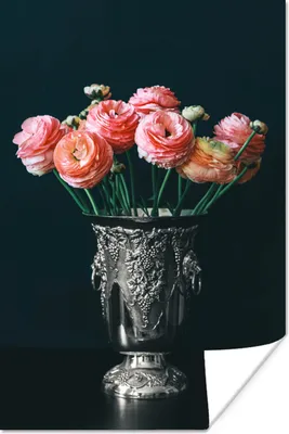 Produktbild von MuchoWow® Poster Rosen - Vase - Stilleben 40x60 cm - Plakate für die Wand - Poster Babyzimmer