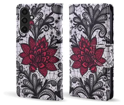 Produktbild von Handy Hülle für Samsung Galaxy A15 / A15 5G Klapphülle Bookcase Flip Cover Handy Tasche Etui Motiv: Seerose Blumen
