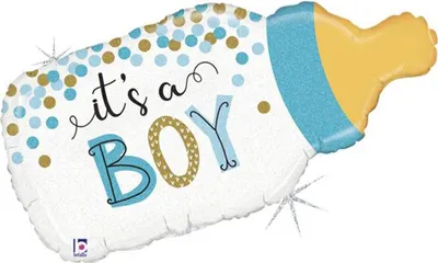 Produktbild von Shape Folienballon "It's a Boy" Flasche | 84 cm