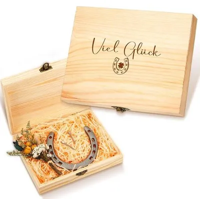 Image de Coffret cadeau de mariage et d'emménagement - Comprend une boîte en bois et des fleurs séchées - Idéal pour un mariage ou un emménagement