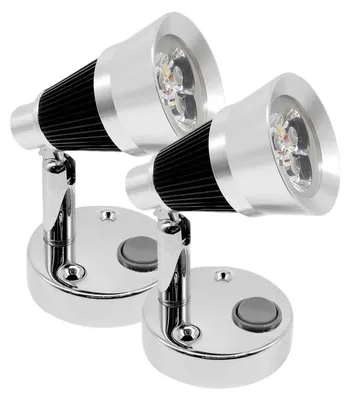 LED-Leseleuchte 12 V, warmweiß, verchromt, 2er-Set