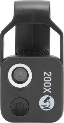 Produktbild von 200X Telefon-Taschenmikroskop mit LED-Licht und CPL, Universeller Telefonclip, Tragbares Telefonmikroskop frErwachsene, fr IOS-Telefone (Black)