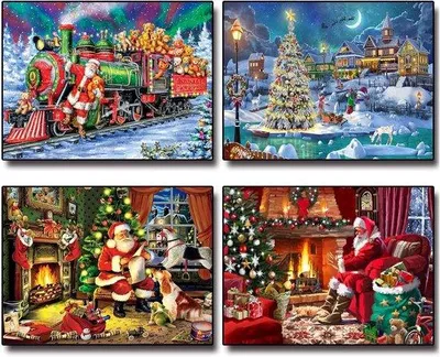 Produktbild von Famanu 5D Diamond Painting Set Weihnachten - Weihnachtsmann Handwerk (30x40 cm)