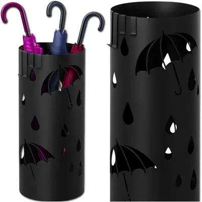 Produktbild von Metall Schirmständer Schwarz 41 cm Regenschirmständer für Flur Büro