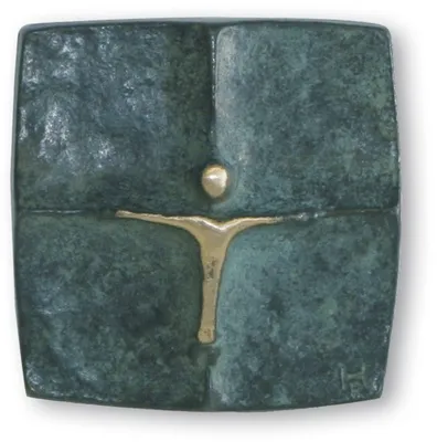 Produktbild von Wandkreuz patiniert 5 x 5 cm Bronze
