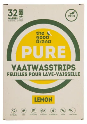 Productafbeelding van The Good Brand Vaatwasstrips Lemon 32 stuks