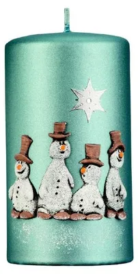 Produktbild von Weihnachtskerzen Ice Men Stahlblau Matt 13 x 7 cm, 4er Set