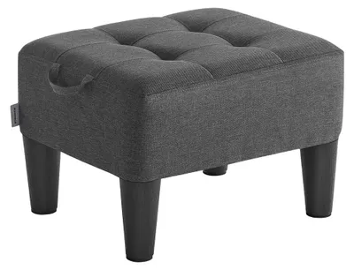 Zdjęcie produktu dla Puf, podnóżek, otomanka – maksymalne obciążenie do 150 kg – tapicerka z lnu – wymiary: 40 x 32 x 26 cm